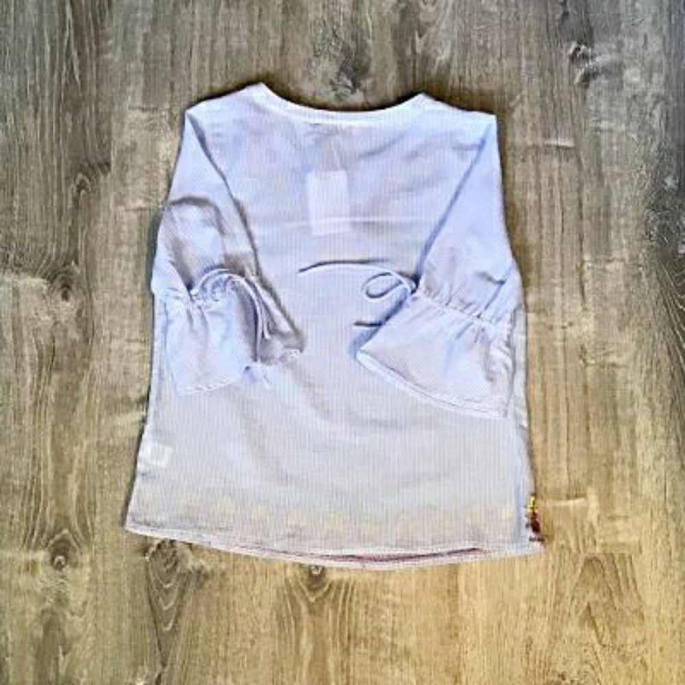 SKIES ARE BLUE Stitch Fix Pinstripe Embroidery Top - Picture 6 of 7